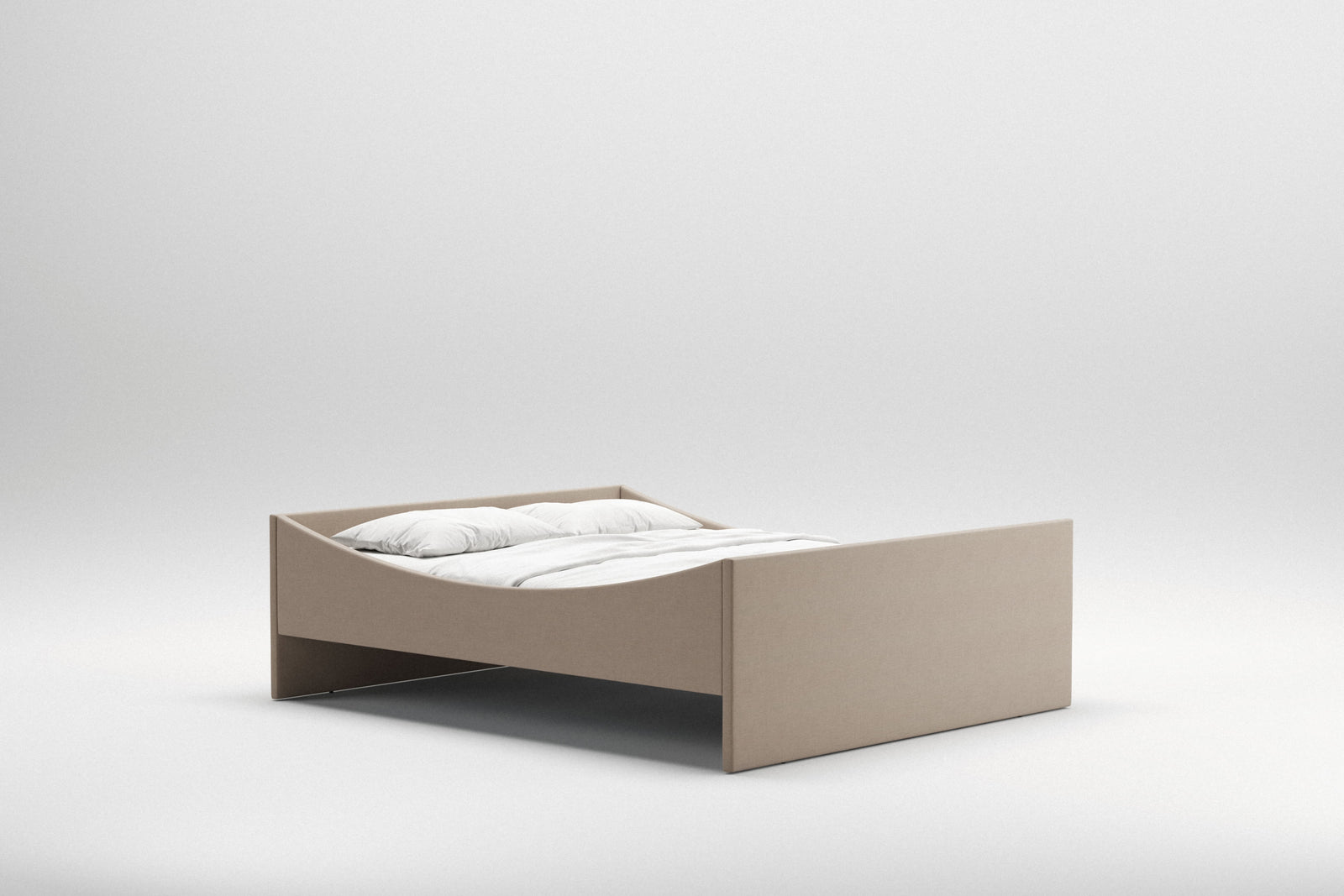 Curved Bed Frame | Dark Beige