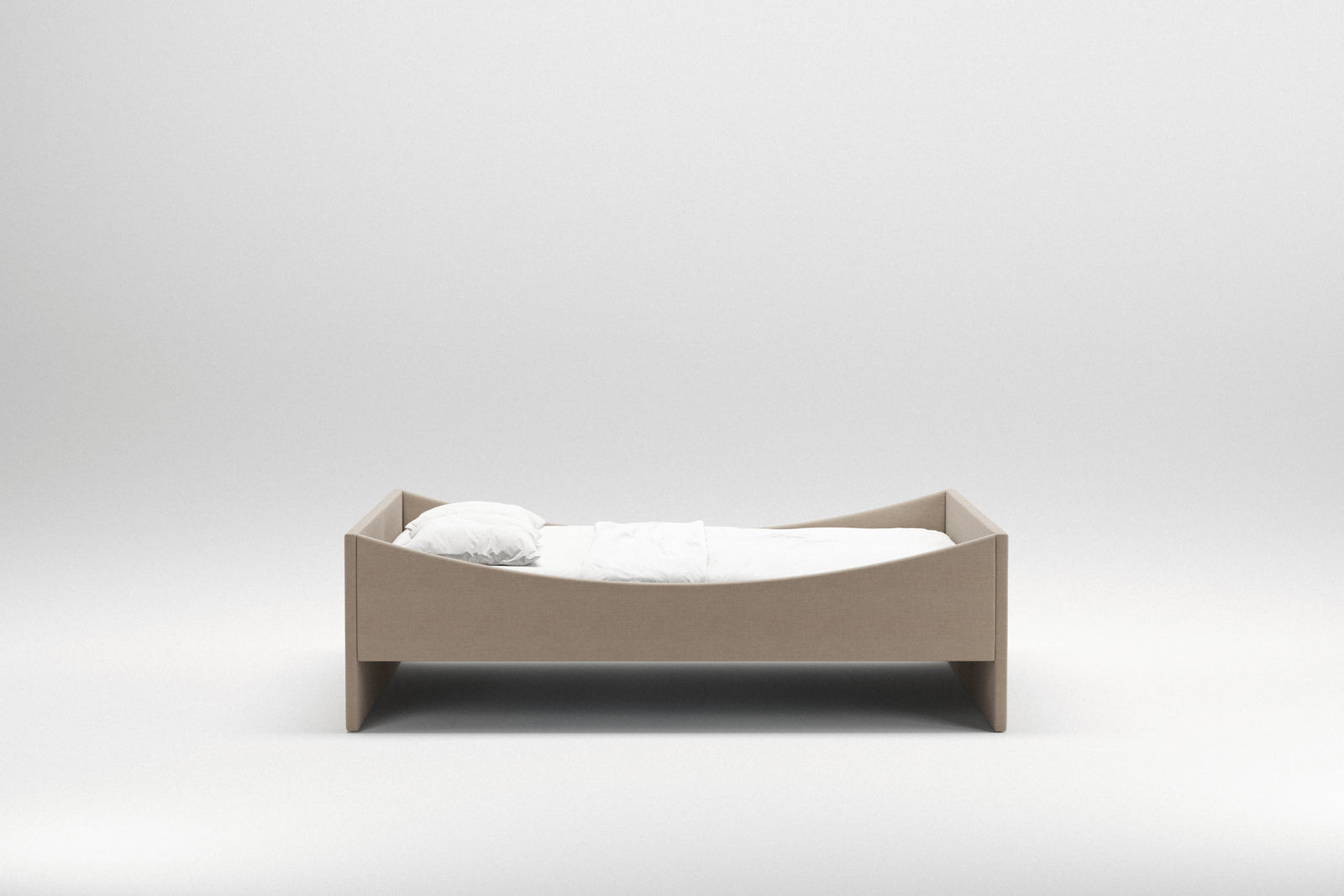 Curved Bed Frame | Dark Beige