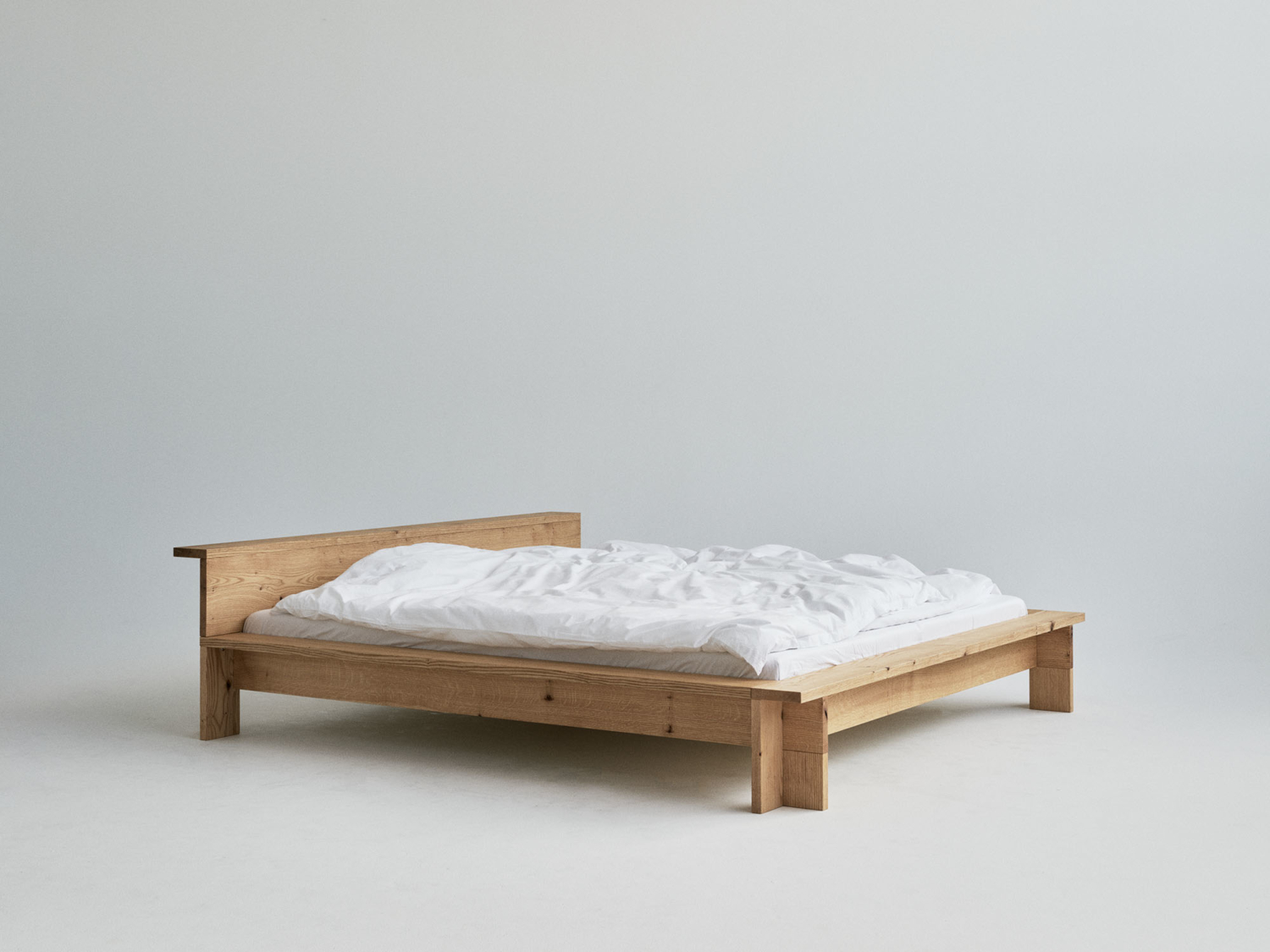RYE Hem bed frame in oiled solid red oak - square view pack shot